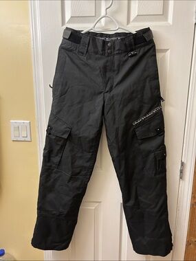 Ocean Earth Men's Black Cargo Snow Pants with Utility Pockets